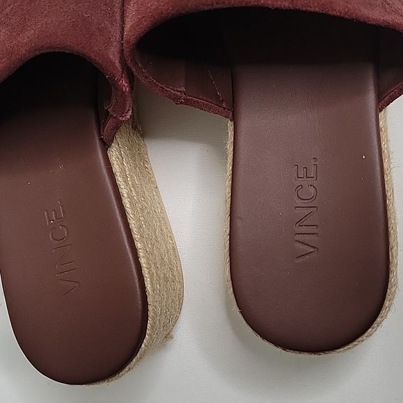 Vince espadrille slide on platform sandals maroon color - Picture 8 of 8